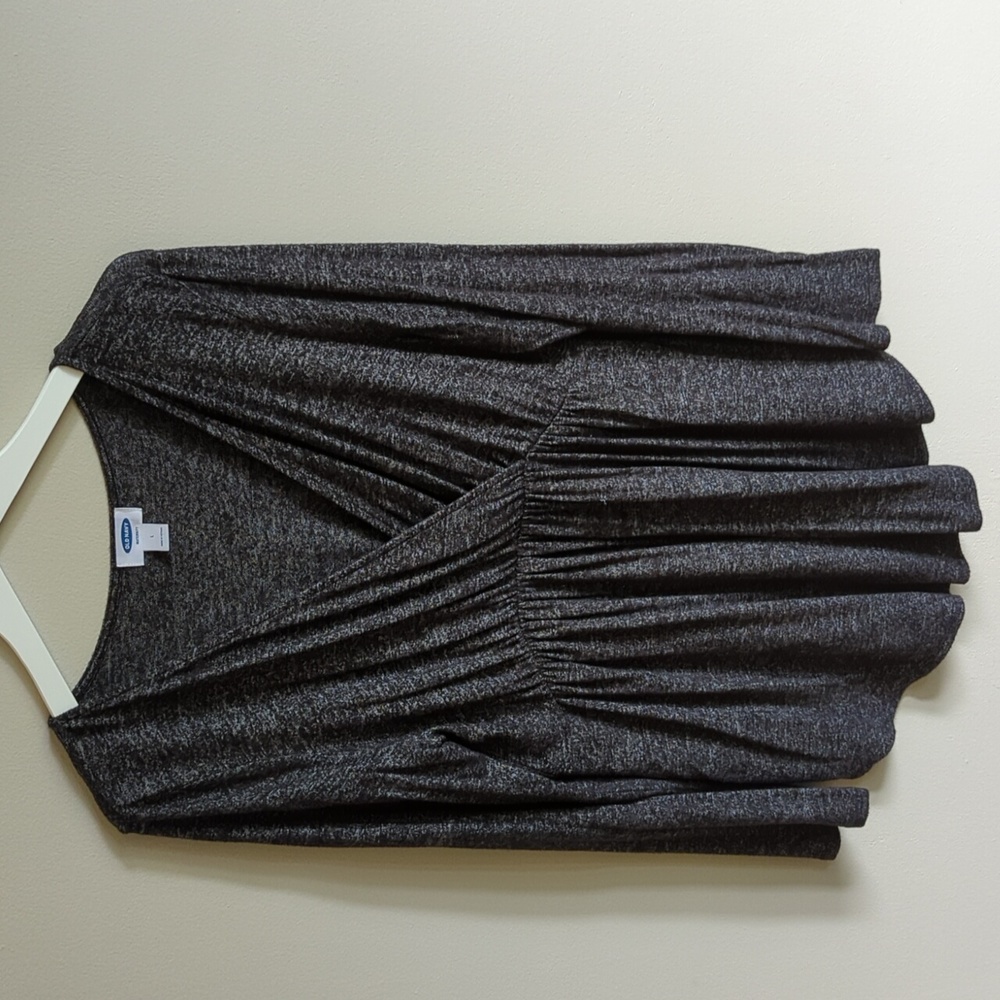 Old Navy Maternity Sweater Wrap Front Empire Waist Charcoal knit size L